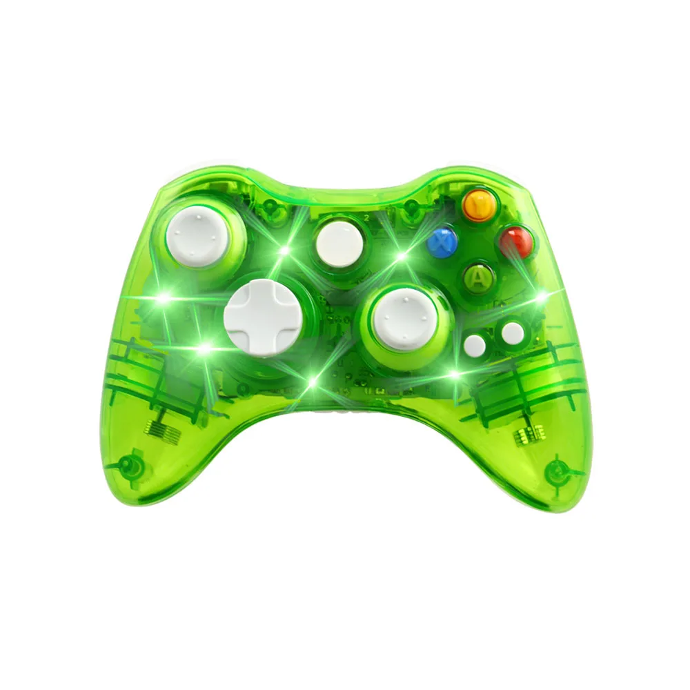 Transparent Green Беспроводной геймпад для microsoft Xbox360 контроллер для XBOX360 Геймпад беспроводной контроллер для ПК DazzlingLED и улучшение ключа - Цвет: Transparent Green
