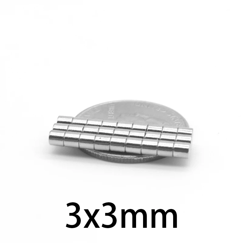 

3x3mm Neodymium Magnet Dia 3x3 Mini Small Round Magnets 3mm*3mm Permanent NdFeB Super Strong Powerful Magnets 3*3 mm