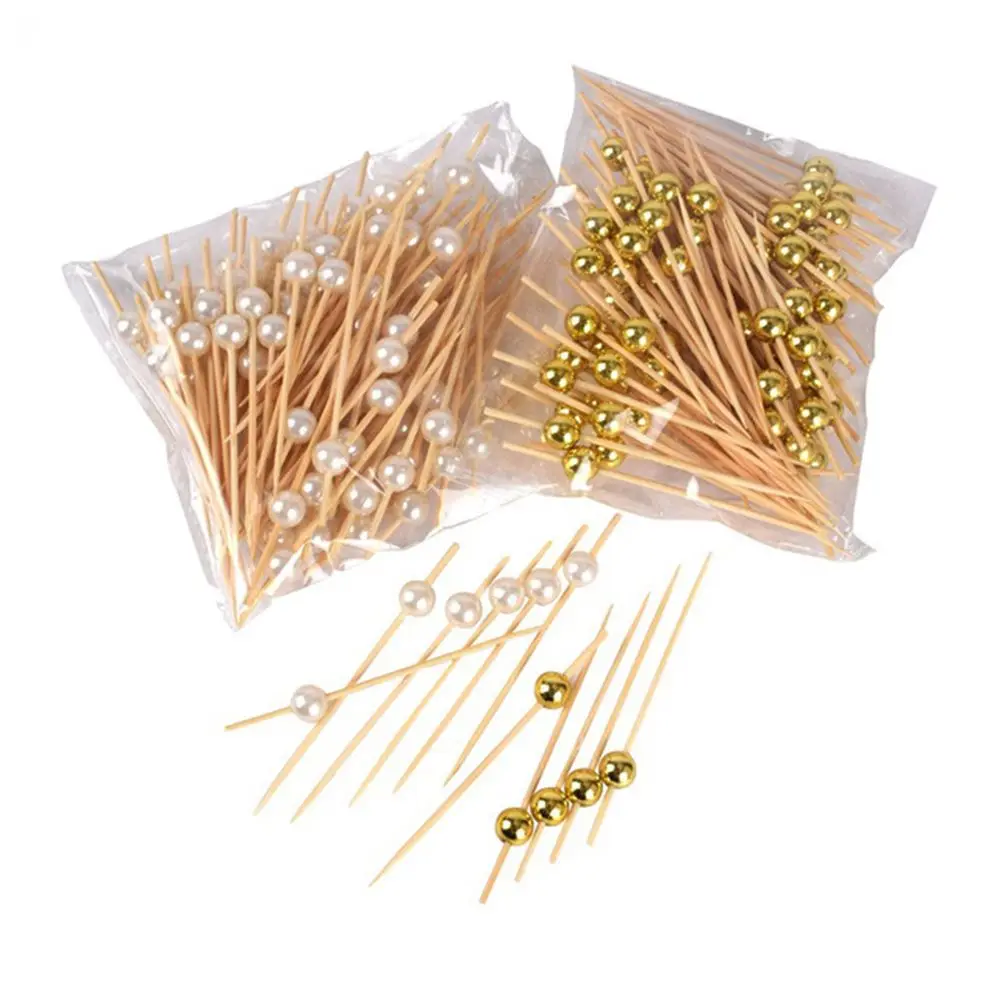 

100PC Fruit Fork Disposable Party Tableware Bamboo Forks Wedding Supplies Buffet Fruit Desserts Sticks Cupcake Toppers Cocktail