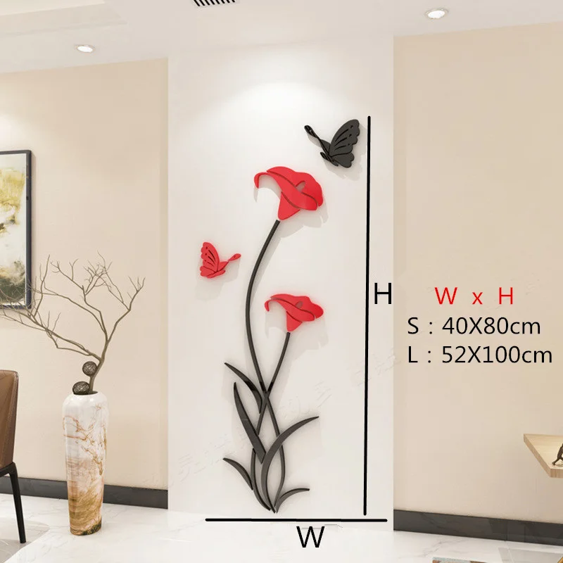 3D Three Dimensional Crystal Acrylic Wall Stickers