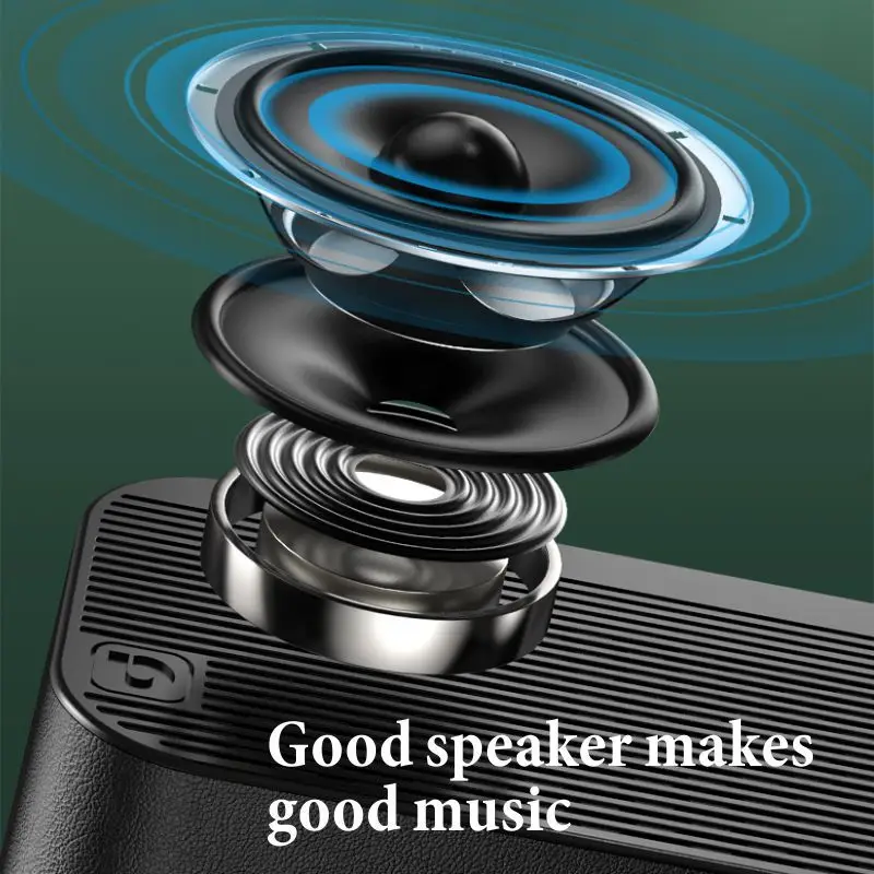 Mirror Alarm Clock Bluetooth Speaker LED Digital Display Radio Alarm Clock Radio Wireless Subwoofer Music Player Table