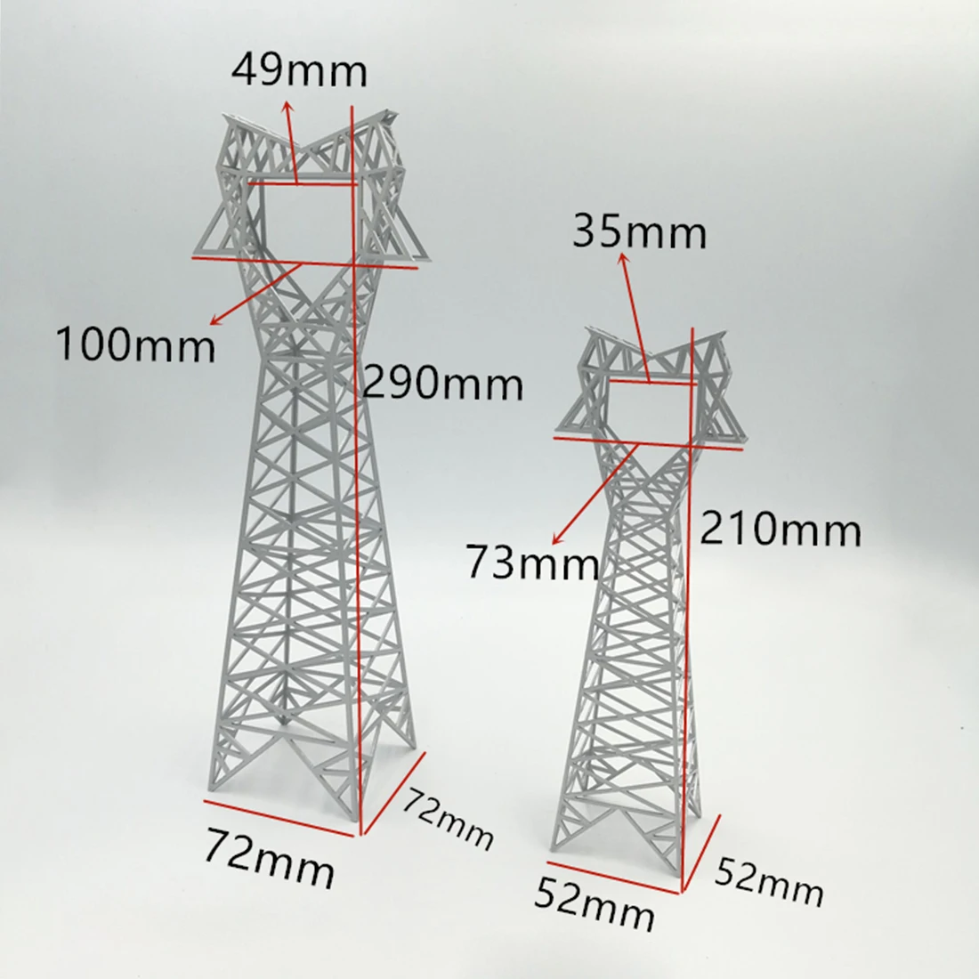 20x4,7x4,7 см/29x7,2x7,2 см сова формы DIY песок настольная башня Модель Высокое напряжение передачи башня украшения-серебристо-серый