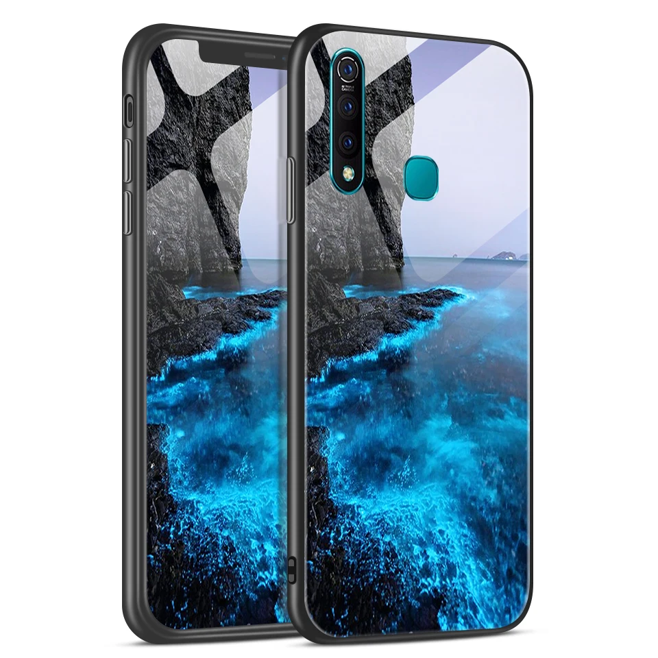 Закаленное стекло крышка для vivo Z5X/V1911A полная Защита задняя крышка для vivo S1/S1 Pro V1831A C1832A окрашенный Звездный бампер Capas - Цвет: H116
