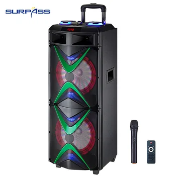 

Portable Waterproof Outdoor Party Music Big Power Karaoke Speaker Active Sound Amplifier Audio Dual 10'' Subwoofers Led Light