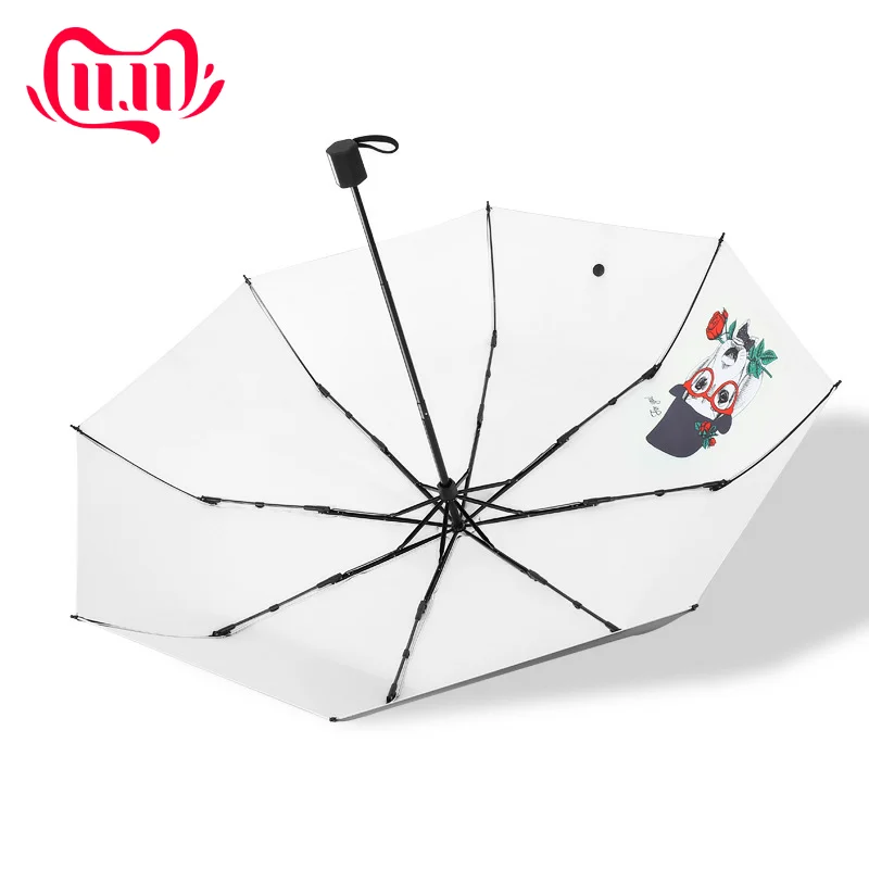 

Creative Folding Umbrellas For Black Coating Sunscreen Anti-UV Parasol Mini Five Fold Pocket Dual-use Sunny And Rain Umbrellas