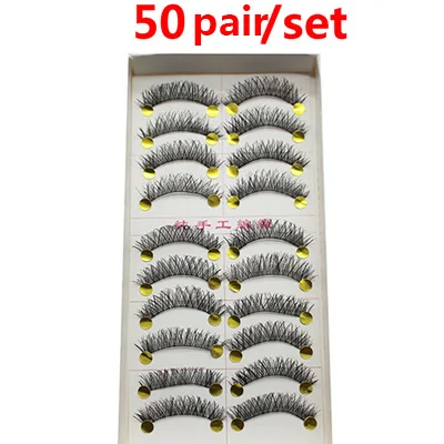 style 14 50/100 Пара Длинные Накладные ресницы в виде натуральных 3D норковые накладные Искусственные ресницы Мягкие Накладные ресницы тонкими макияж Красота инструменты для наращивания - Цвет: style 14