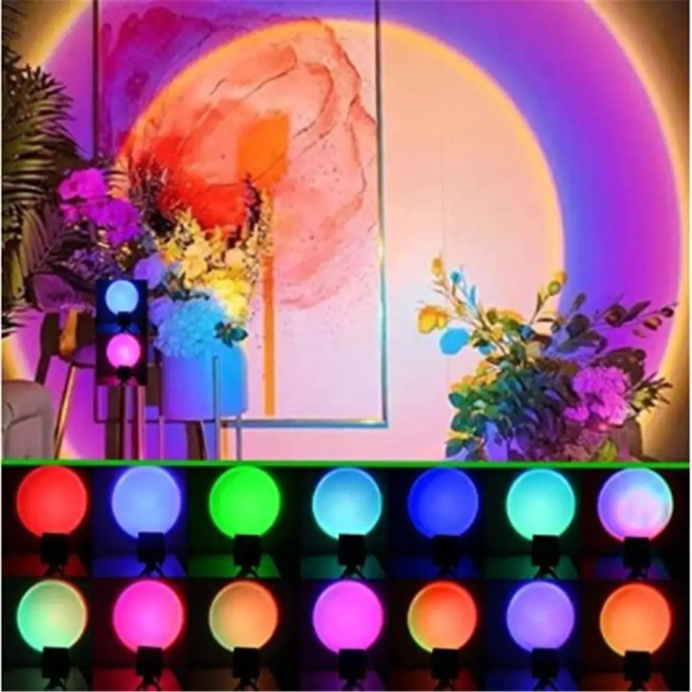 

Retractable Sunset Lamp 4/16-Tone Usb Rgb Photography Fill Lamp Projection Light Gift For Girlfriend Aesthetic Room Decor