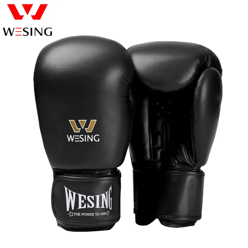 Wesing Boxing Gloves Micro Fiber Leather Adult Fight Mitts for Kickboxing Muay Thai Red Blue Black 8 10 12 14 16 OZ