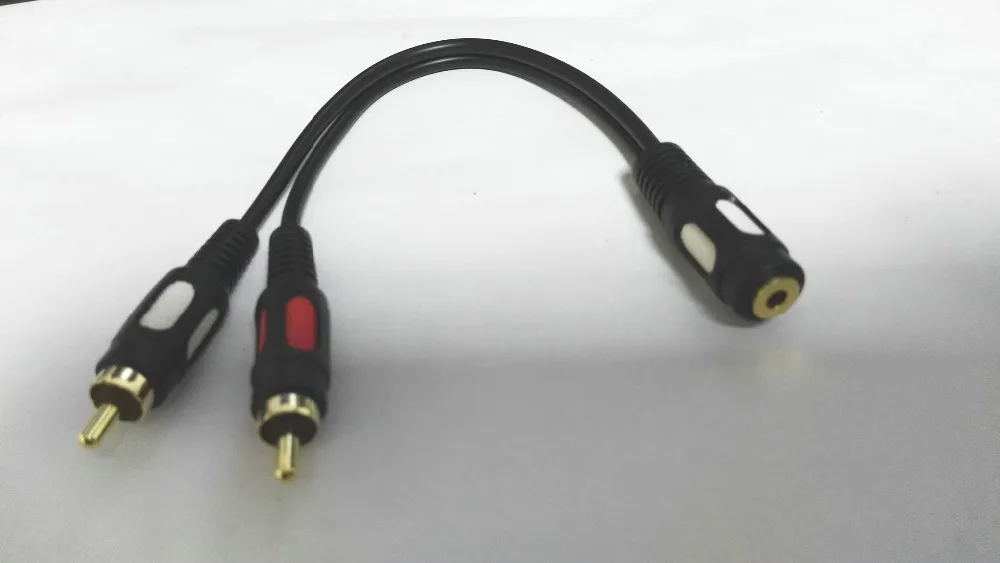 

1PCS high quality Aux Audio 3.5mm Female to 2 RCA Male CABLE 22CM New