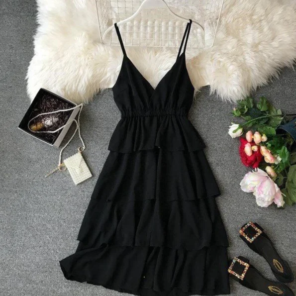 2020 летнее шифоновое платье с каскадными оборками женские пикантные Клубные