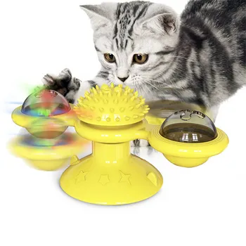 

Windmill Cat Toy Interactive Puzzle Smart Pet Toys Funny Turntable Teasing Pet Toy Scratching Tickle Cats Hair Brush Cat Toys