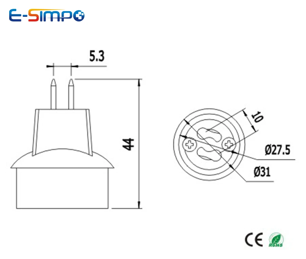 2 шт. MR16 для GU10 G4 Gu5.3 Gu10 галогенная светодиодный светильник Базовая деталь
