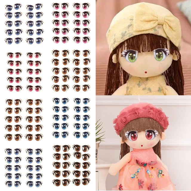 10 paia bambole occhi adesivi simpatico cartone animato argilla  decalcomanie Anime Figurine bambola viso organo Paster accessori bambola  fai da te giocattoli per bambini - AliExpress