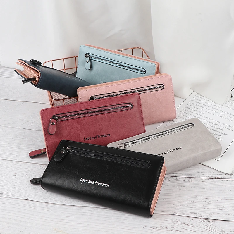 Women Soft Leather Wallets Zipper Fashion Women Purse Card Holders Phone Pocket Women Handbags