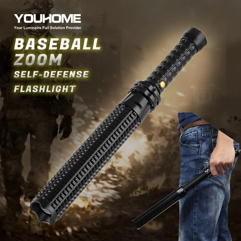 Powerful Tactical Flashlight Selfdefense Baseball Bat