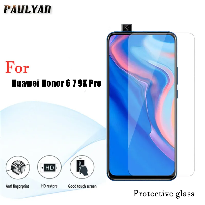 

1pcs Tempered Glass For Huawei Honor 9X Pro 7x 6x Protect smartphone Screen Protector HD film On Mobile Phone Honor 7 A