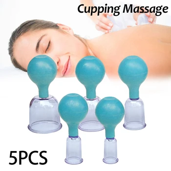 

1Set/5Pcs Massage Cups PC Rubber Anti Cellulite Cuppings Massage Vacuum Massage Therapy Set of Family Body Massage Tools