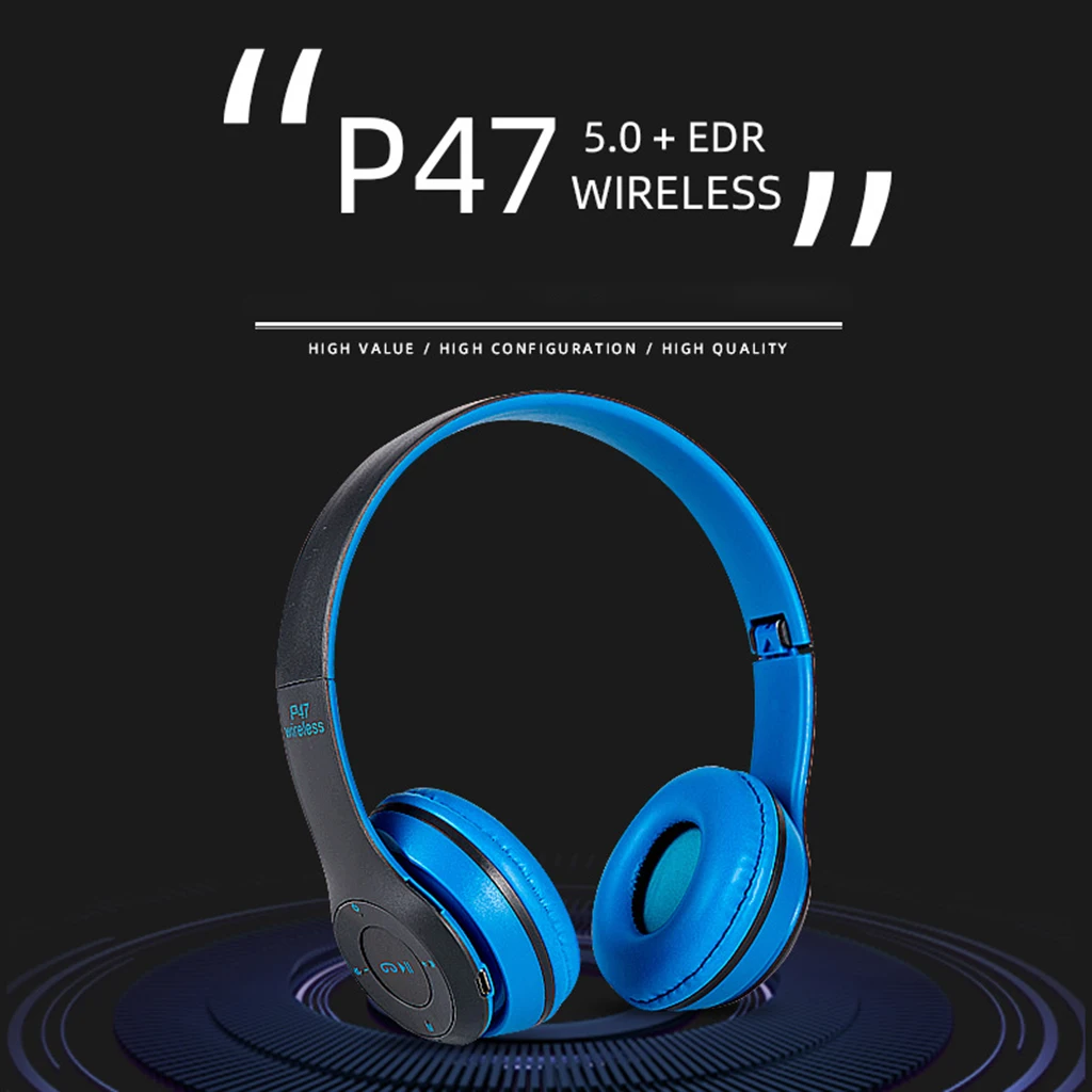 Многофункциональные Накладные наушники с подключением по Bluetooth Складная