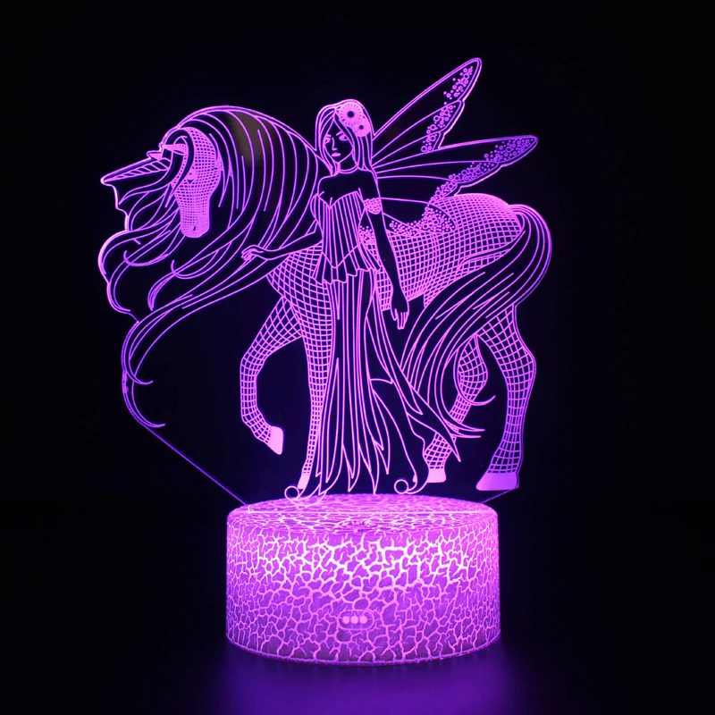 3D Illusion Unicorn Table Lamp For Kids Room Decor Touch Remote Led Lights Bedroom Decoration Night Light Holiday Birthday Gift night lamp for bedroom wall Night Lights