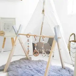 Nordic украшение в детскую комнату игровой, для тренировок игрушки деревянная погремушка деревянный передвижной детская сенсорная игрушка