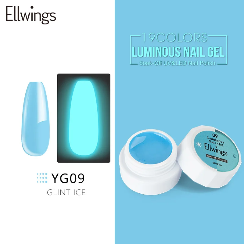 1PCS YG09 Ellwings светящийся в темноте флуоресцентный неоновый светящийся УФ-гель для ногтей 39 цветов замачивающийся Гель-лак освещение в ночное время Гель-лак для ногтей - Цвет: 1PCS YG09