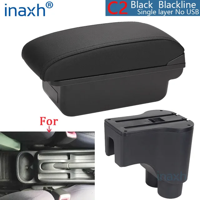 For Daihatsu Terios 2 armrest box central Store content box products interior Car Armrest Storage Car accessories parts C2 Black line NO USB