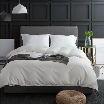 

60S Plain Color Home Bedding Set Candy Style Twin/Queen/King Size Sets Cover Bed Pillowcase Duvet Sheet Bed