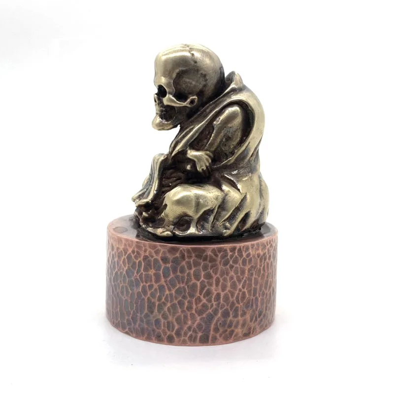 skull buddha statue copper (10)
