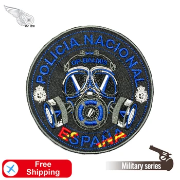 

Espana Policia Nacional Spanish Army Embroidery Iron on Patch for Clothing Accessories Military Biker Motorcycle Appliqued Shirt
