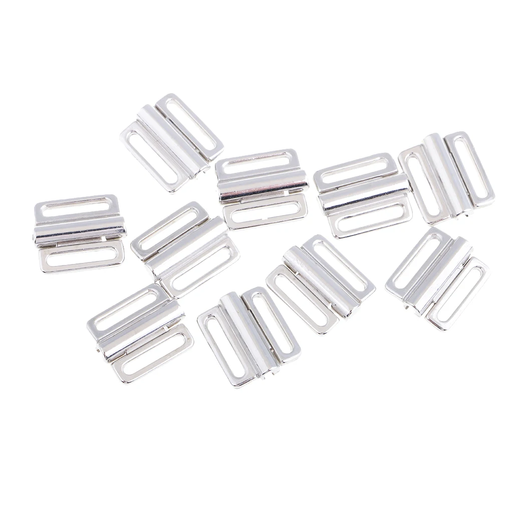 100 Pieces Metal Bra Strap Adjustment Adjuster Lingerie Slider Buckle Hooks Bikini Fastener for Fixed Underwear Bikini Dress