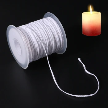 

Hot Sel 61m Cotton Braid Candle Wick Core Spool Non-smoke DIY Oil Lamps Candles Supplies