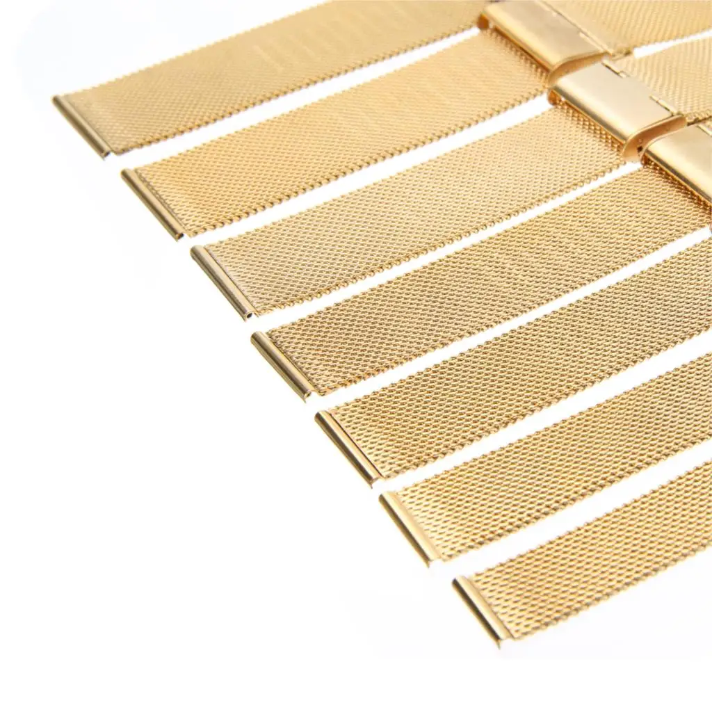12mm/14mm/16mm/18mm/20mm/22mm/24mm Stainless Steel Watch Strap Straight End Bracelet Mesh Buckle Watch Band 4 Colors Shellhard