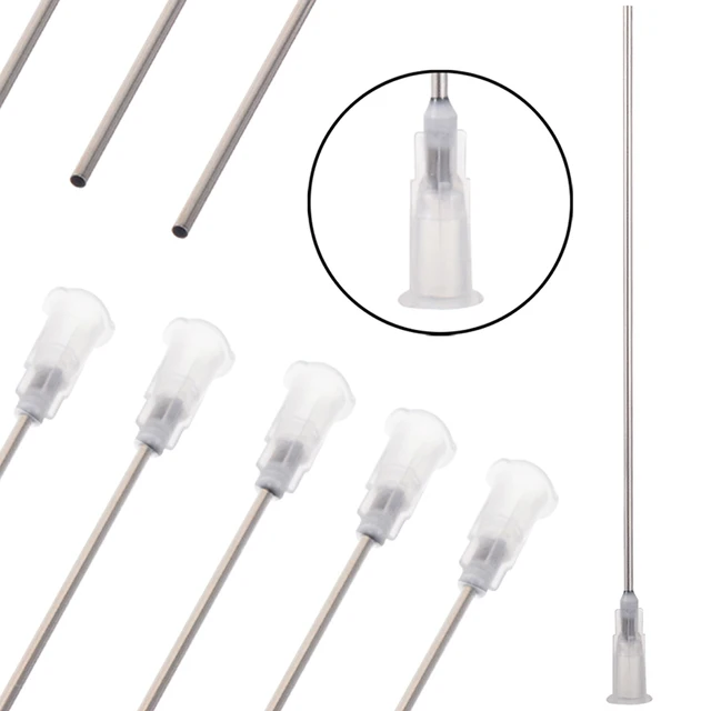 5Db 16 G Fehér Tompa Adagoló Tű 10 Cm -Es Műanyag + Fém Anyag A Tinta Újratöltéséhez Folyékony Fecskendő Tűhegyek - Image 2