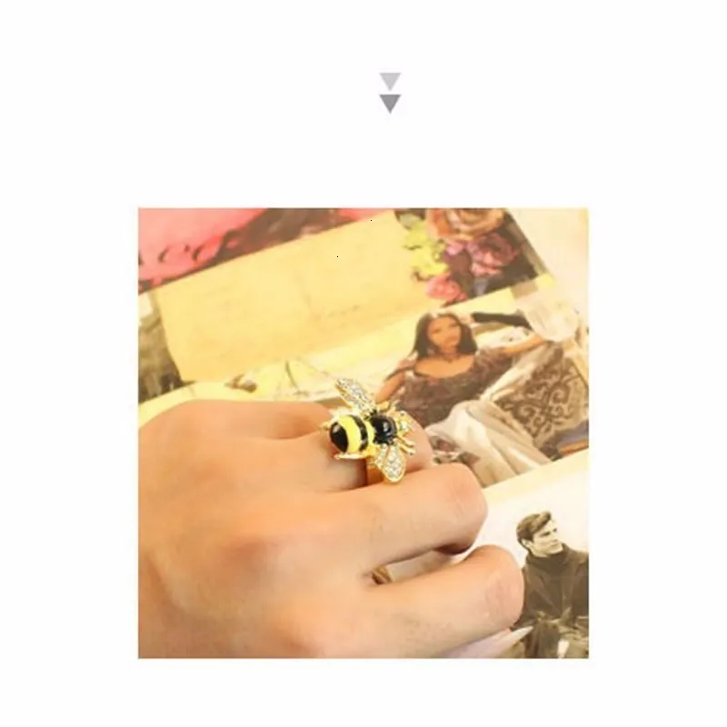 Регулируемое Открытое сексуальное женское кольцо золотого цвета милое Медовое кольцо пчела крутое элегантное ювелирное изделие для женщин вечерние Lewelry Bague Femme
