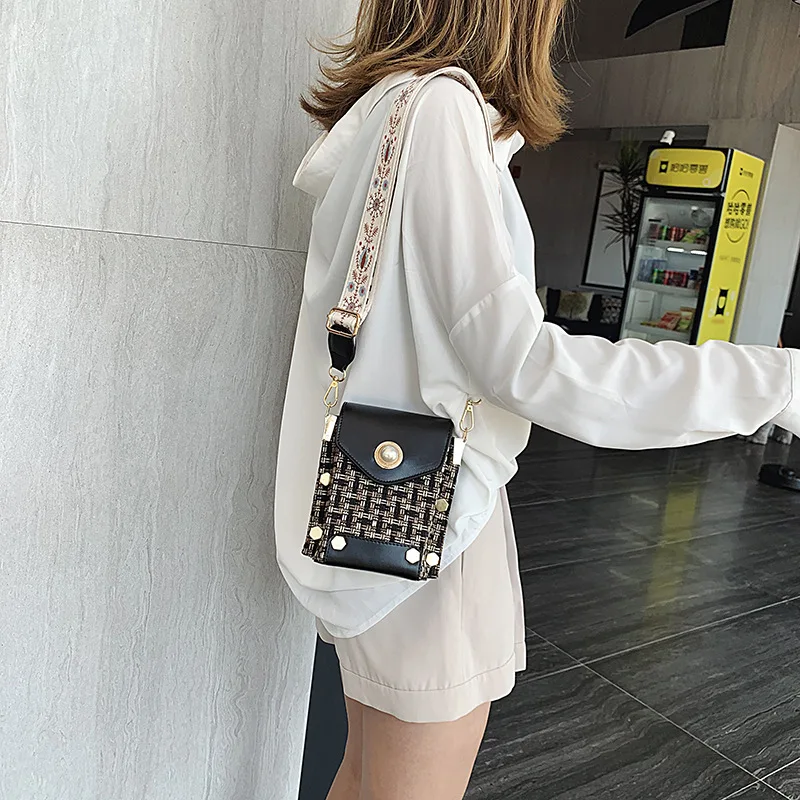 

JIULIN Net red texture small square bag women 2019 new embroidered shoulder strap Messenger bag Pearl Liu Ding shoulder