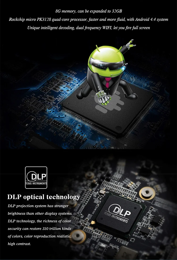 Мини-смартфон портативный P8 DLP проектор с Android двойной Wifi Bluetooth 150 ANSI люмен светодиодный проектор 1 Гб+ 8 Гб 2,4G/5G WiFi