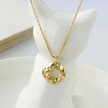 

Silvology 925 Sterling Silver Openwork Irregular Round Necklace Chic Minimalist Pendant Necklace for Women Personality Jewelry