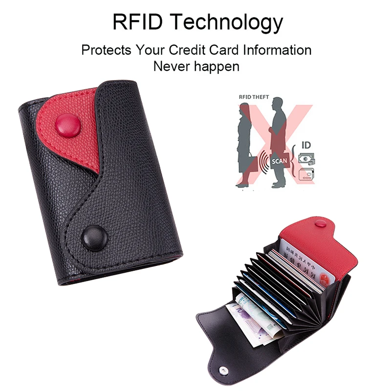 Rfid Синтетическая кожа унисекс бизнес-держатель для карт, кошелек для денег, чехол для кредитных карт, id Держатели, сумка для мужчин и женщин, держатель для карт, карман