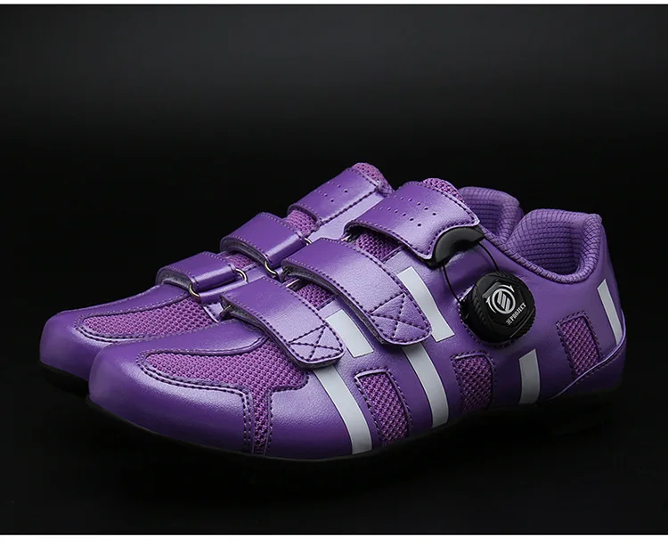 Мужская обувь для горного велосипеда Mtb Spd педалей, обувь для велоспорта, дышащая самофиксирующаяся обувь для езды на велосипеде, кроссовки для гоночного велосипеда - Цвет: Non-lock Purple