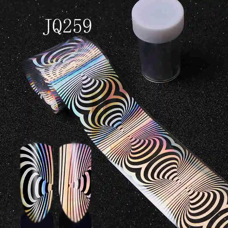 Голографические лазерные наклейки для переноса ногтей из фольги, геометрические серпантиновые Цветочные линии, дизайн серии, маникюр, сделай сам, украшение для дизайна ногтей - Цвет: JQ259