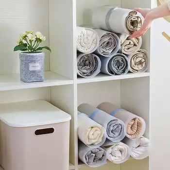 

10Pcs/Set Folding Board Clothes Storage Home Artifact PP Wardrobe Fast Speed Fold Organize Storage Pants Finishing Rolling Board