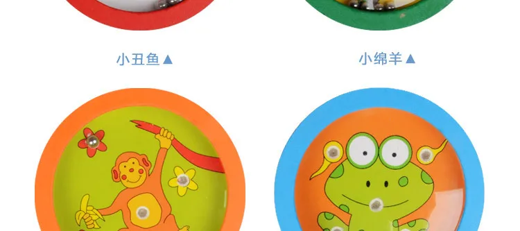 Wood Roll-on Toy Children Handheld Maze Toy round Balance Ball Bearing Early Education Tolerance Educational Game