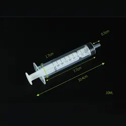 Industrial-grade 100pcs 10ml Plastic Nutrient Syringe Hydroponic Measure Disposable Sampler Injector Measuring Nutrient