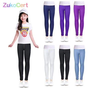 

Jeggings Jeans For Girls Pencil knit Imitation Jeans Kids Candy Colore Mid Waist Full Length Pants Children Clothing