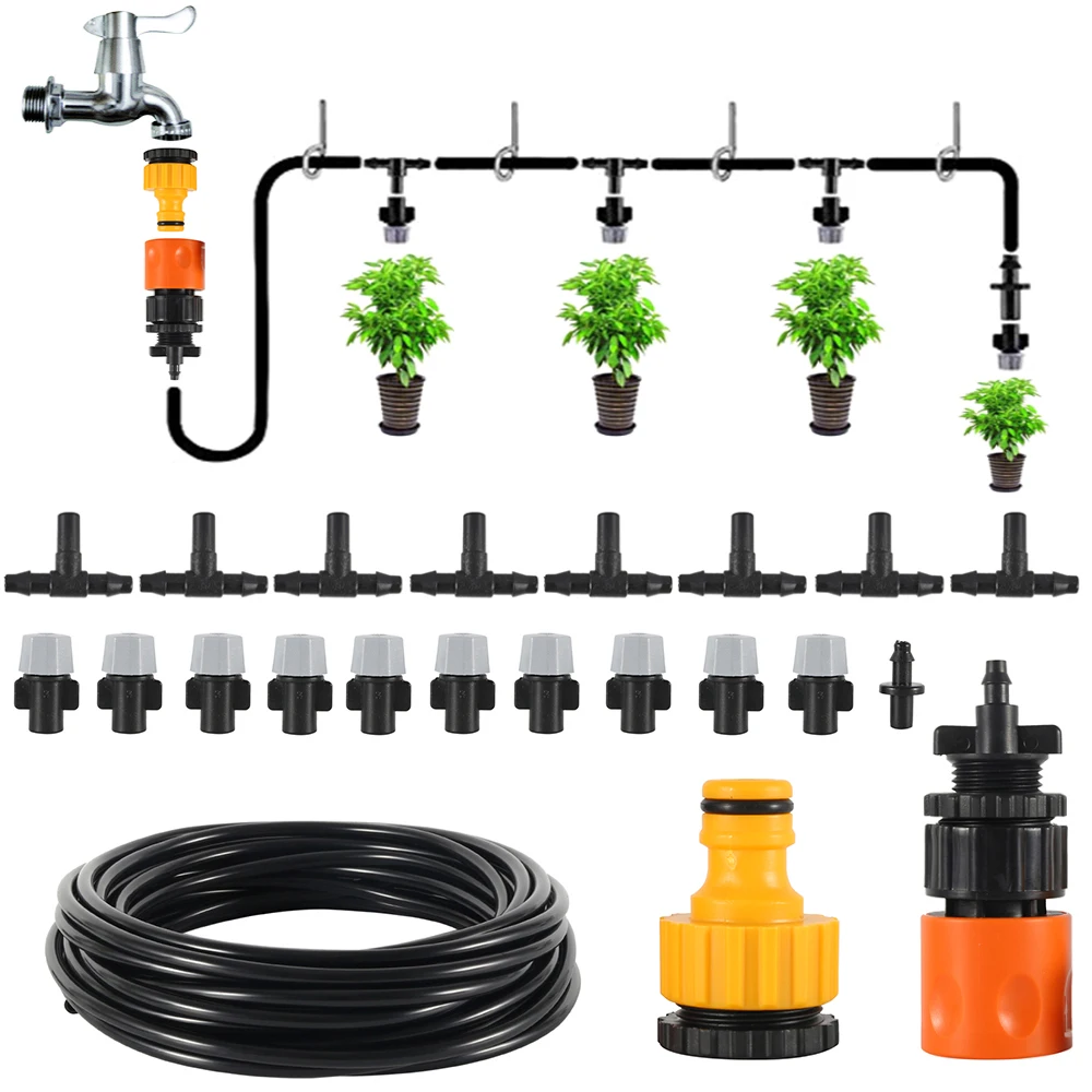 Система охлаждения от запотевания воды комплект летней спринклерной латунной форсунки открытый сад парник парк растений спрей шланг полив спрей