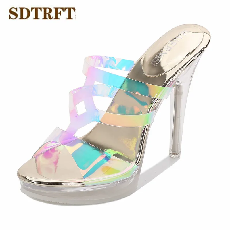 Женские туфли SDTRFT для ночного клуба прозрачные сандалии на тонком высоком
