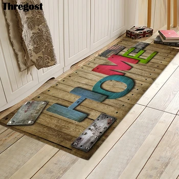 

Thregost Europe Striped Print Floor Mat Office Chair Welcome Carpet Outdoor Travel Rug Indoor Doormat Memory Foam Bathroom Rug