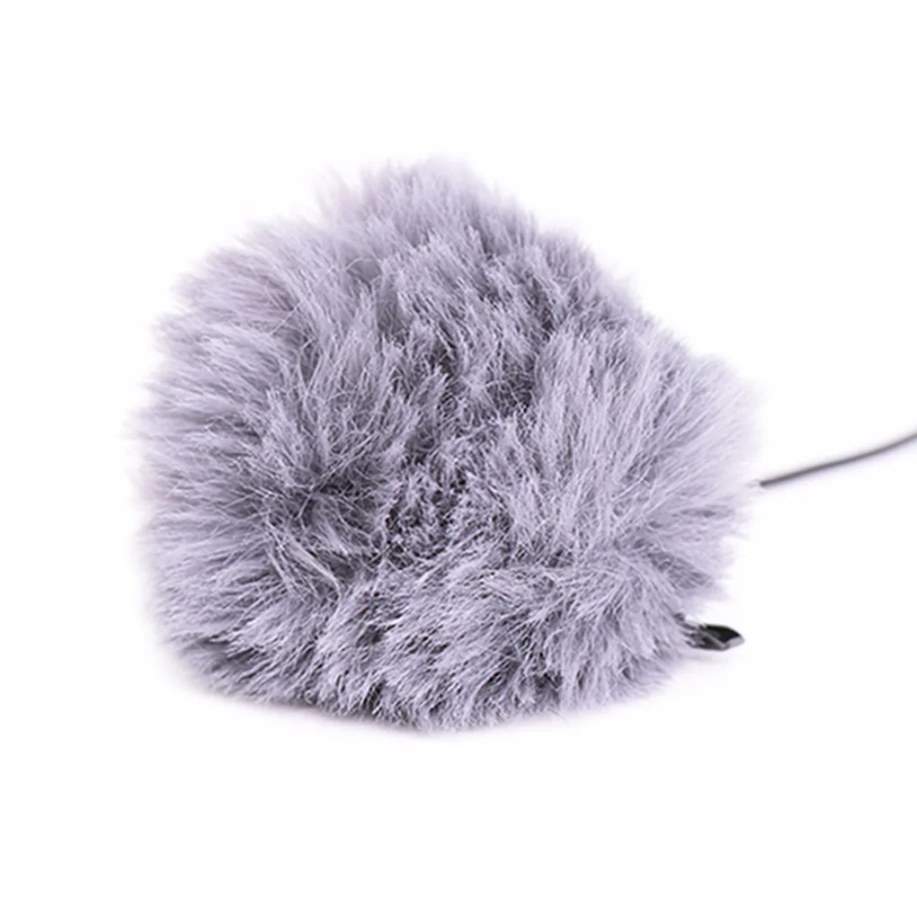 

Outdoor Artificial Hair Mic Cover Windscreen Windshield Lavalier Microphone Holder Wind Muff