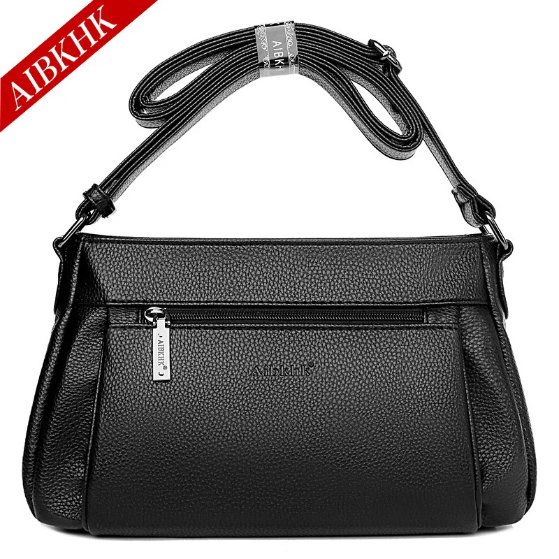

M639 Simple Casual Middle-aged WOMEN'S Bag Mommy Bag Leather Messenger Bag Send Mother