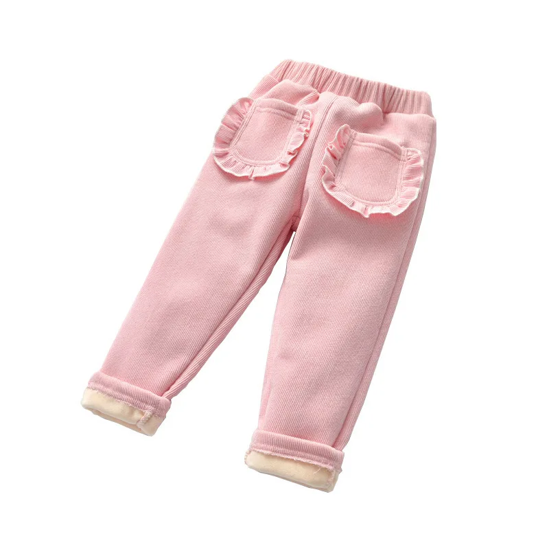 Штаны для девочек; новые зимние детские модные хлопковые брюки из плотного бархата для девочек; Детские повседневные теплые штаны; леггинсы; От 1 до 5 лет